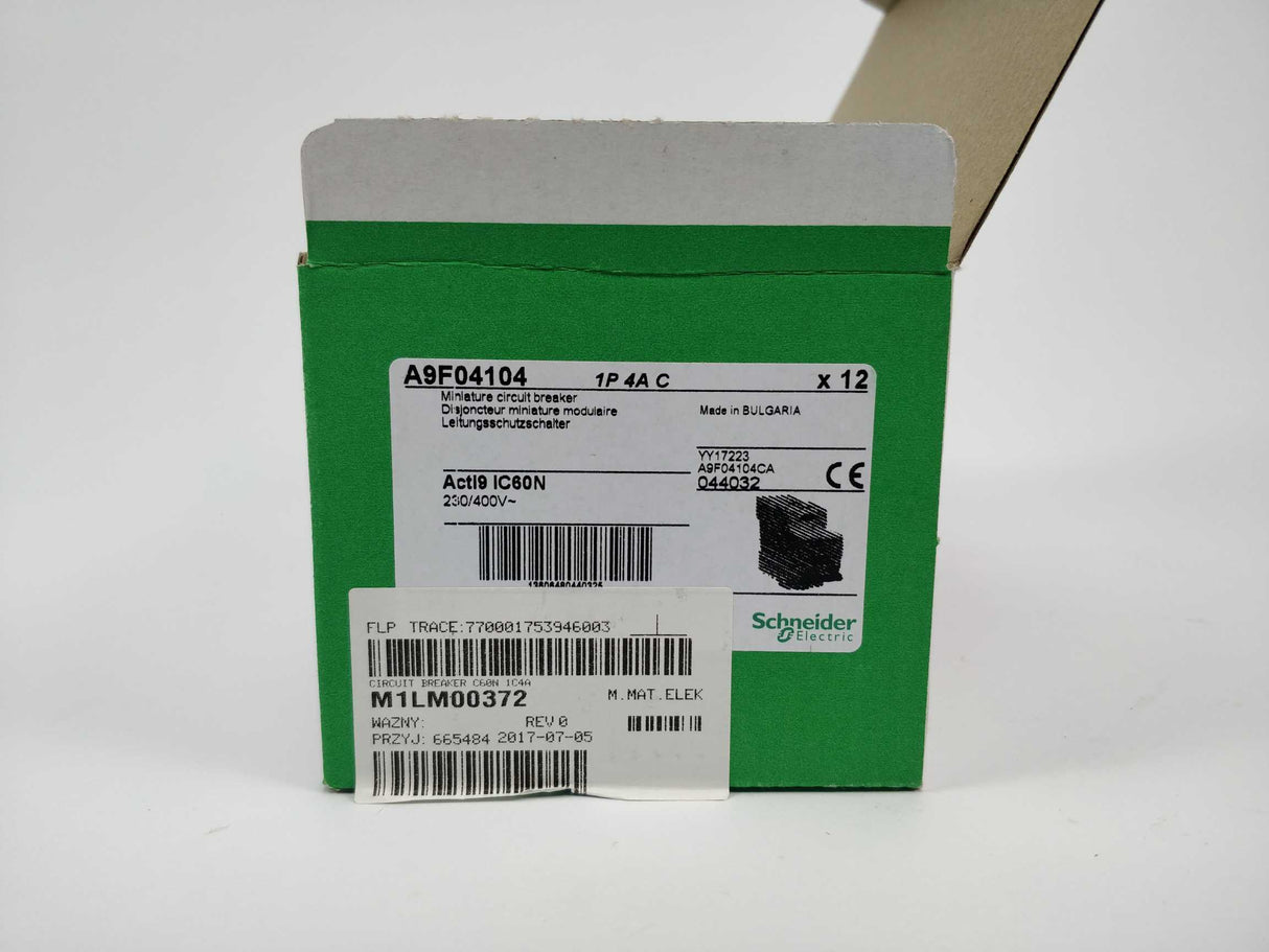 Schneider Electric A9F04104 12 Pcs. Miniature Circuit Breaker iC60N