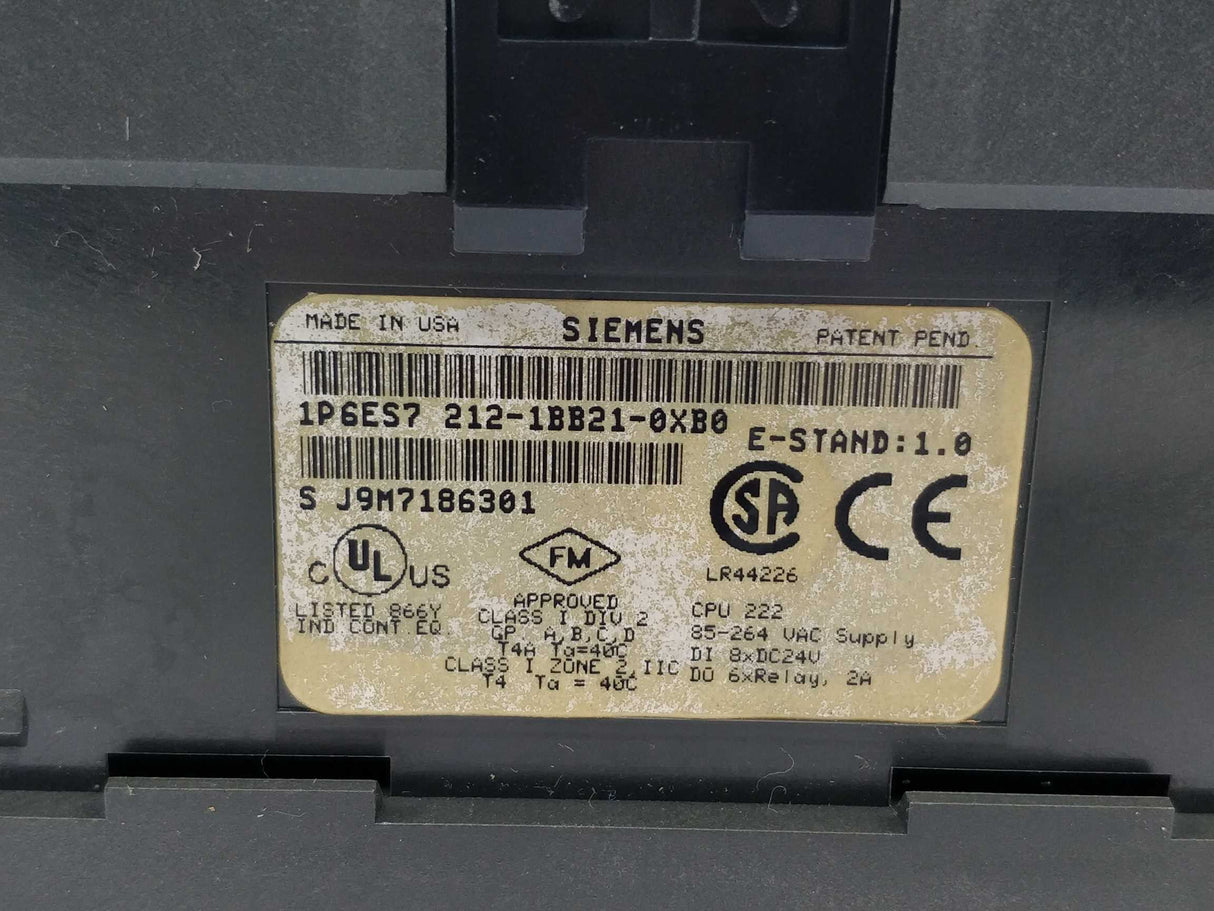 Siemens 6ES7212-1BB21-0XB0 CPU SIMATIC S7-200 E:1.0