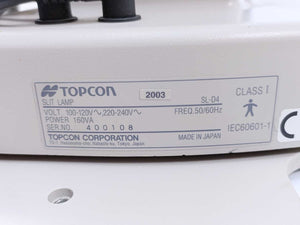 TOPCON SL-D4 Slit Lamp with DC-1 Digital Camera Unit