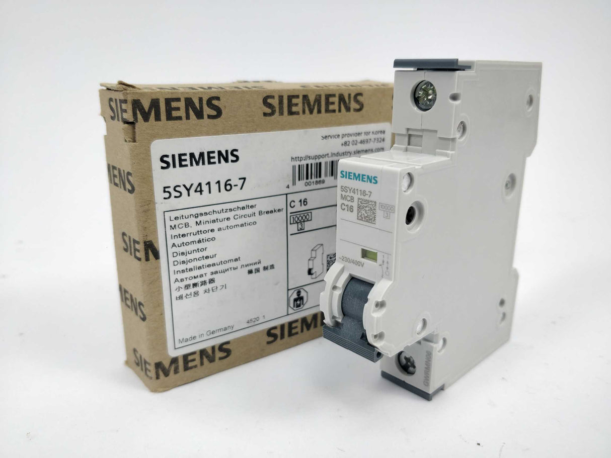 Siemens 5SY4116-7 Miniature circuit breaker 230/400 V 10kA