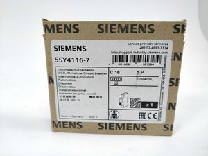 Siemens 5SY4116-7 Miniature circuit breaker 230/400 V 10kA