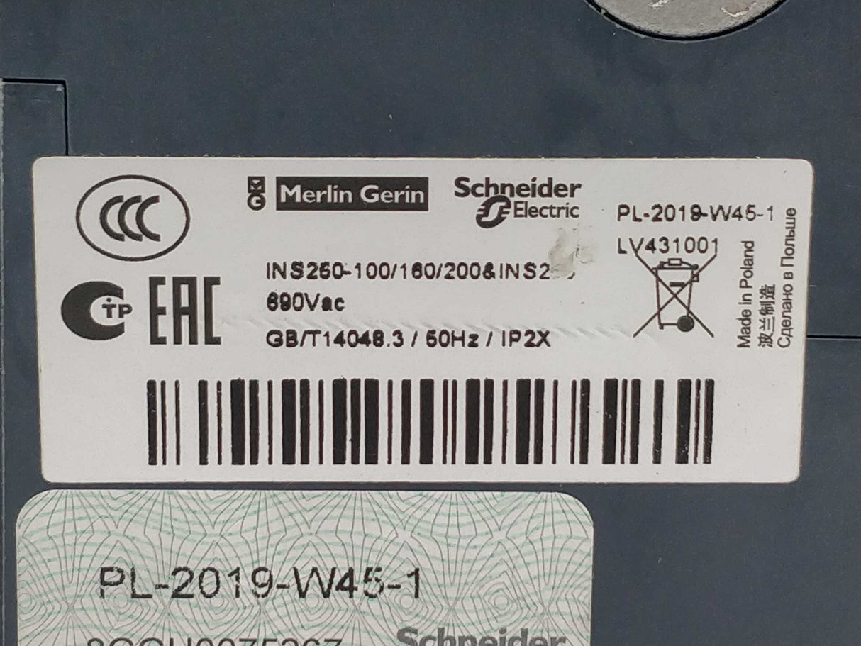 Schneider Electric 31101 INS250 100A 4P