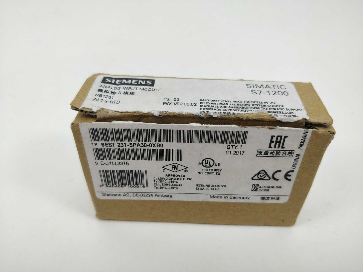 Siemens 6ES7231-5PA30-0XB0 Analog Input Module