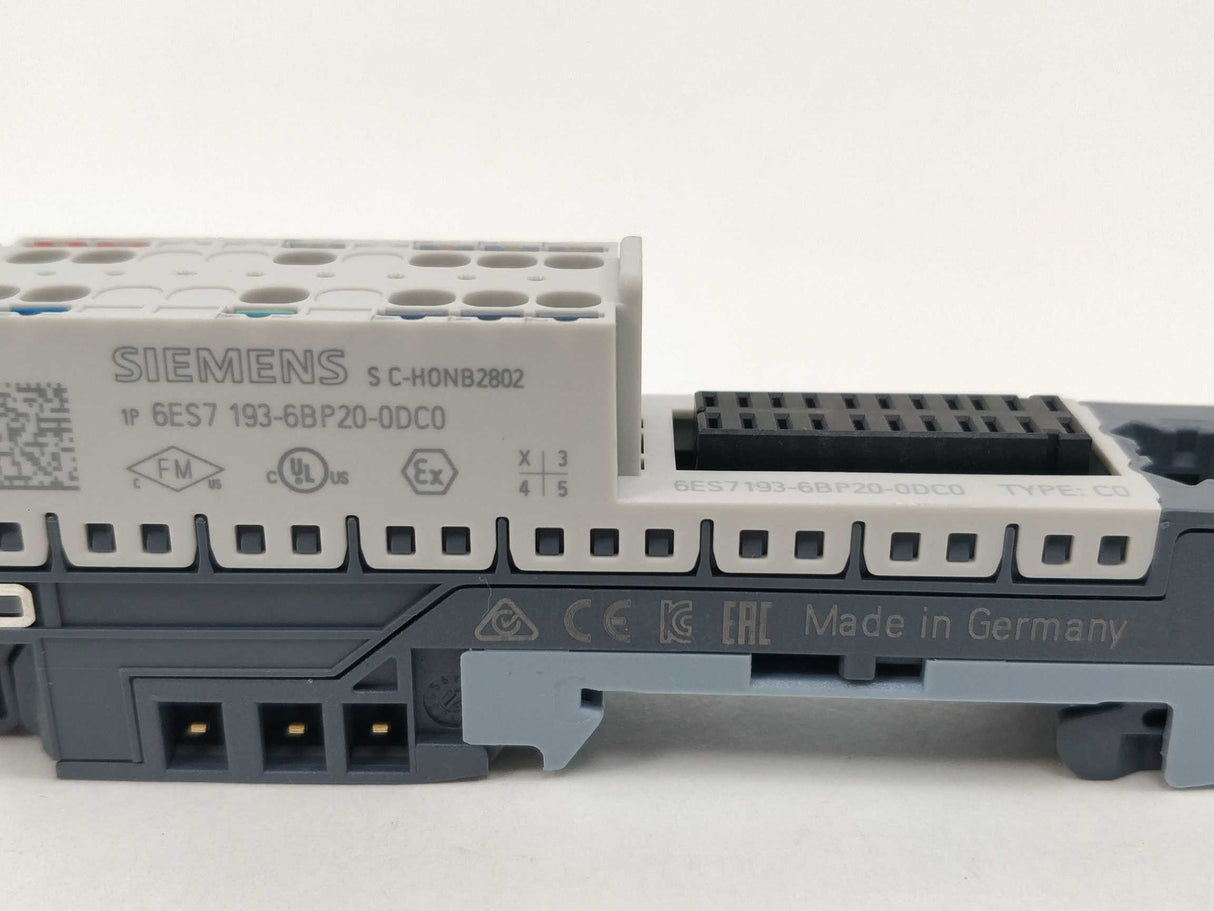 Siemens 6ES7193-6BP20-0DC0 Baseunit, Push-in Terminal