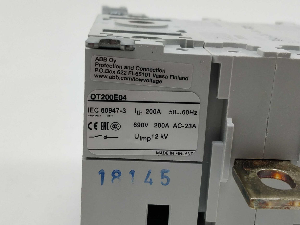 ABB 1SCA022713R4930 OT200E04 Switch-Disconnect, with OHB 65J6