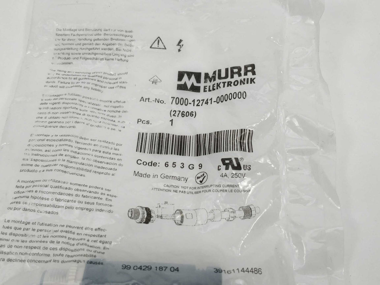 MURR Elektronik 7000-12701-0000000 (27605) M12 Male A-Cod, Screw Terminal