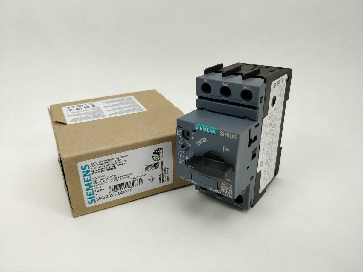 Siemens 3RV2021-0DA10 Circuit Breaker, Size S0, CAT A. 0,22-0,28A