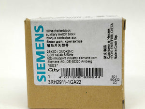 Siemens 3HR2911-1GA22 Auxiliary Switch, Screw Terminal