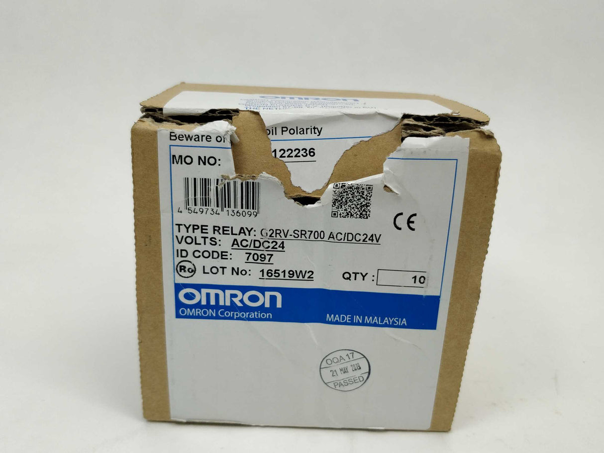 OMRON G2RV-1-S-G 1-Pole Switching Power Relay. 24VDC 11 Pcs.