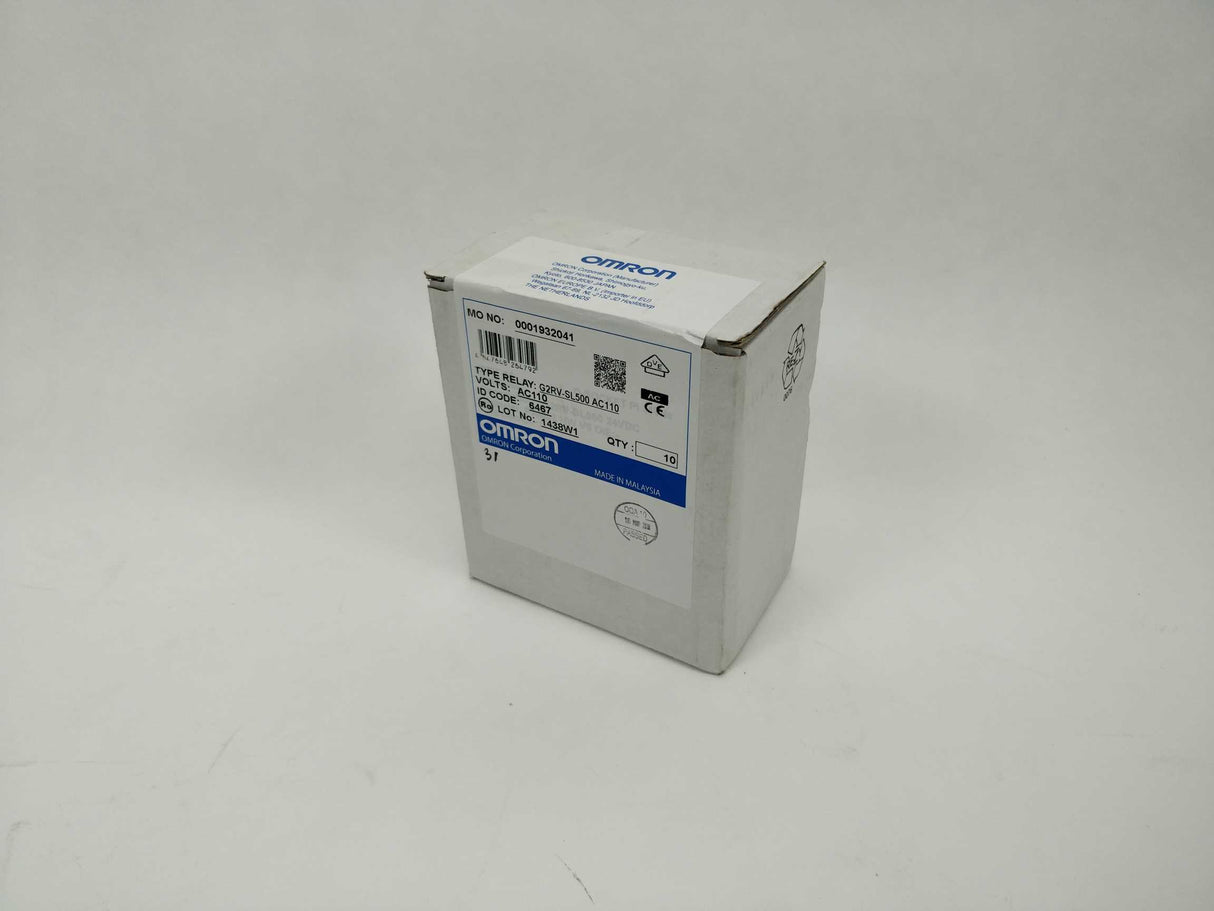 OMRON G2RV-SL500 AC110 Industrial Relay & Socket. 110VAC 10 Pcs.