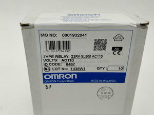 OMRON G2RV-SL500 AC110 Industrial Relay & Socket. 110VAC 10 Pcs.