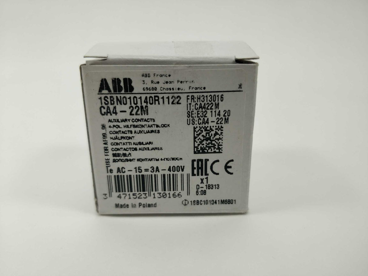 ABB 1SBN010140R1122 Aux Contact CA4-22M