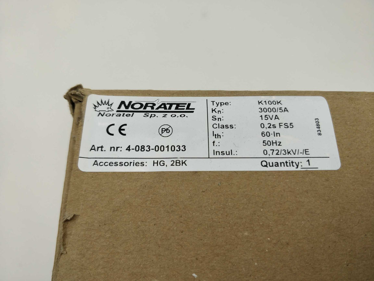 Noratel 4-083-001033 K100K 3000/5A 15VA Transformer