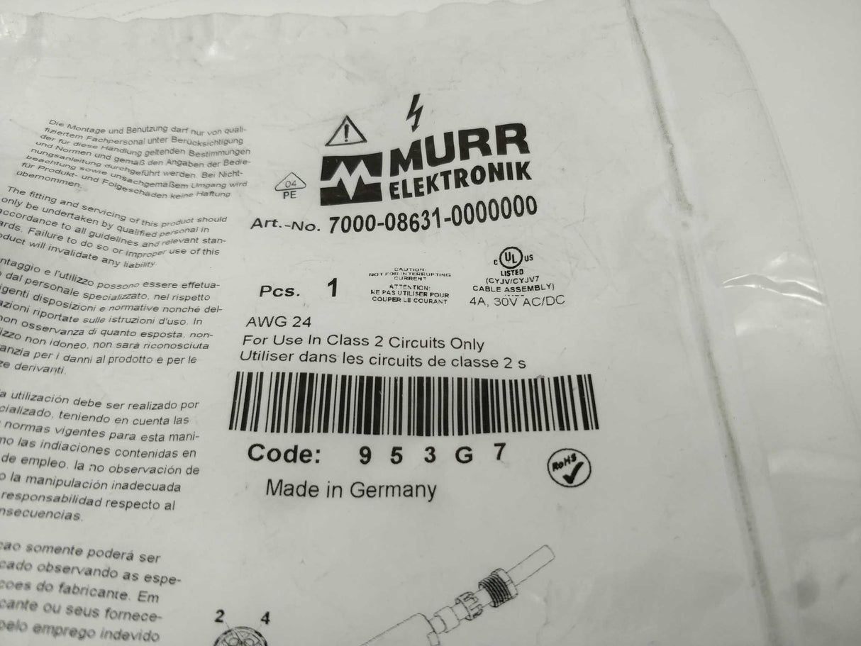 MURR Elektronik 7000-08631-0000000 M8 Female 4-pol., 0,14 - 0.5mm²