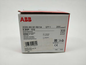 ABB 2CDS283001R0134 S203P-C13 Miniature Circuit Breaker