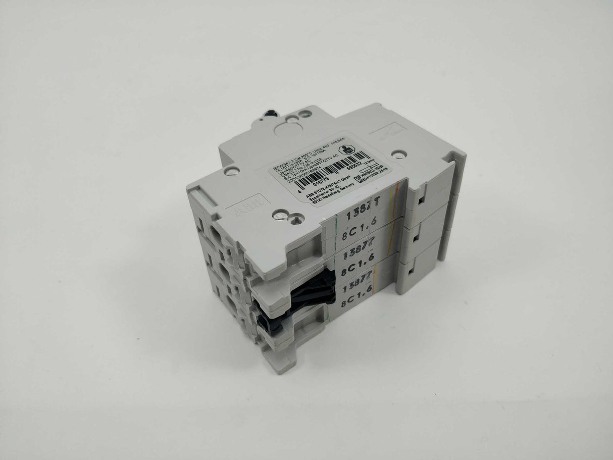 ABB 2CDS283001R0974 S203P-C1.6 Miniature Circuit Breaker - 3P - C - 1.6 A