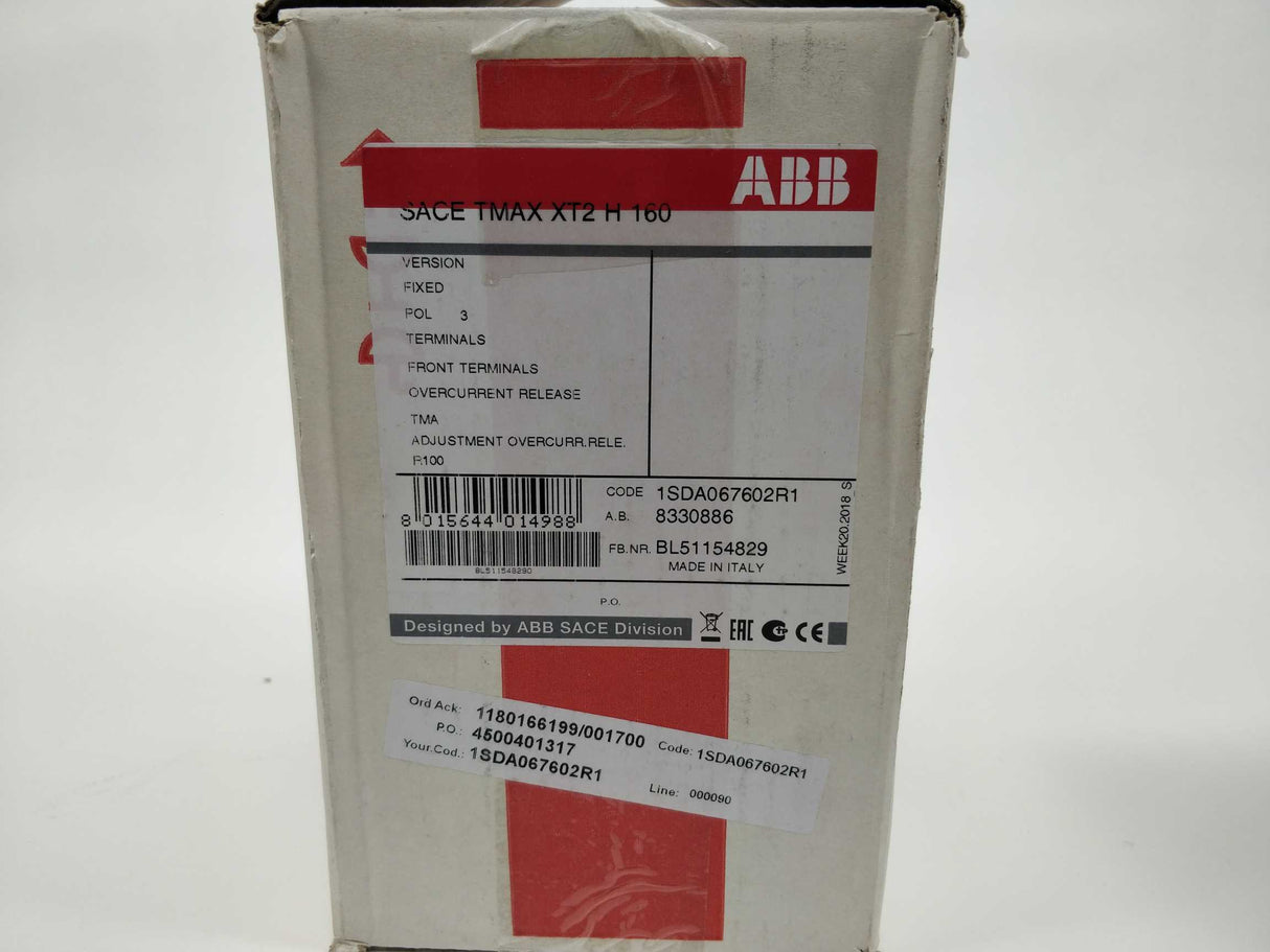 ABB 1SDA067602R1 SACE TMAX XT2H 160