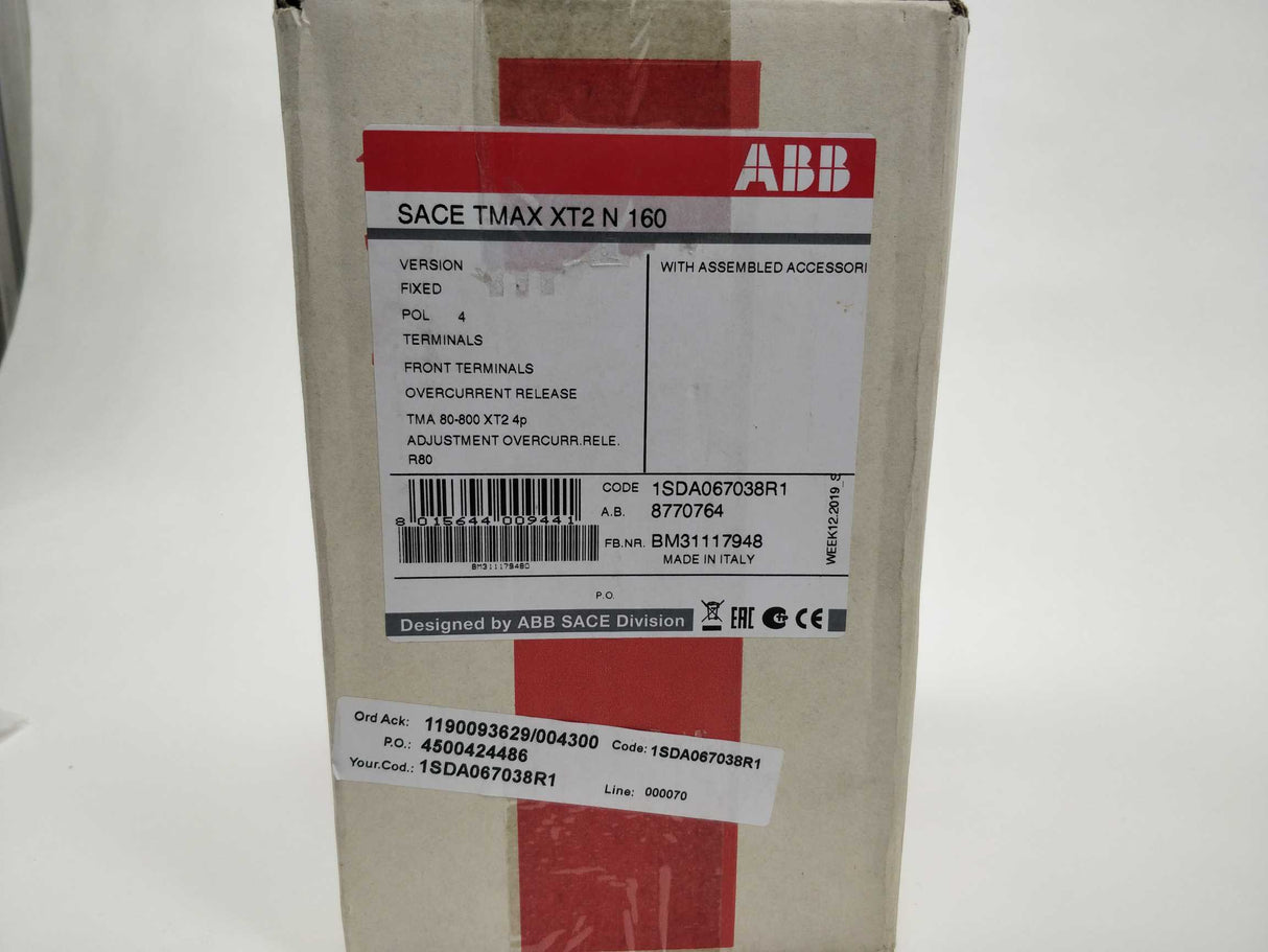 ABB 1SDA067038R1 SACE TMAX XT2N 160