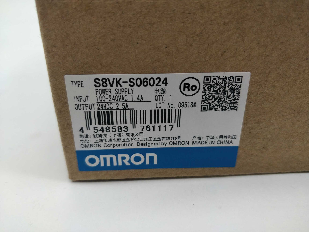 OMRON S8VK-S06024 DIN rail mounting, Push-in terminal, Coated