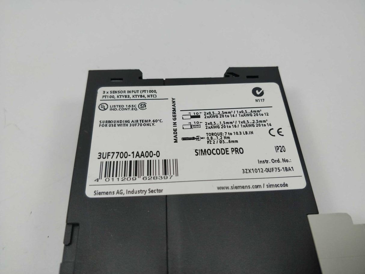 Siemens 3UF7700-1AA00-0 Temperature module