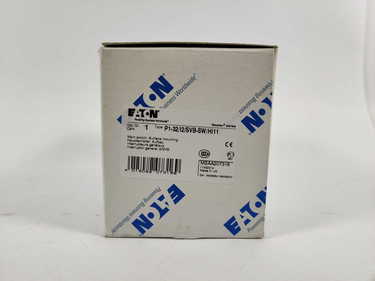 Eaton P1-32/I2/SVB-SW/HI11 Main Switch, Surface mounting