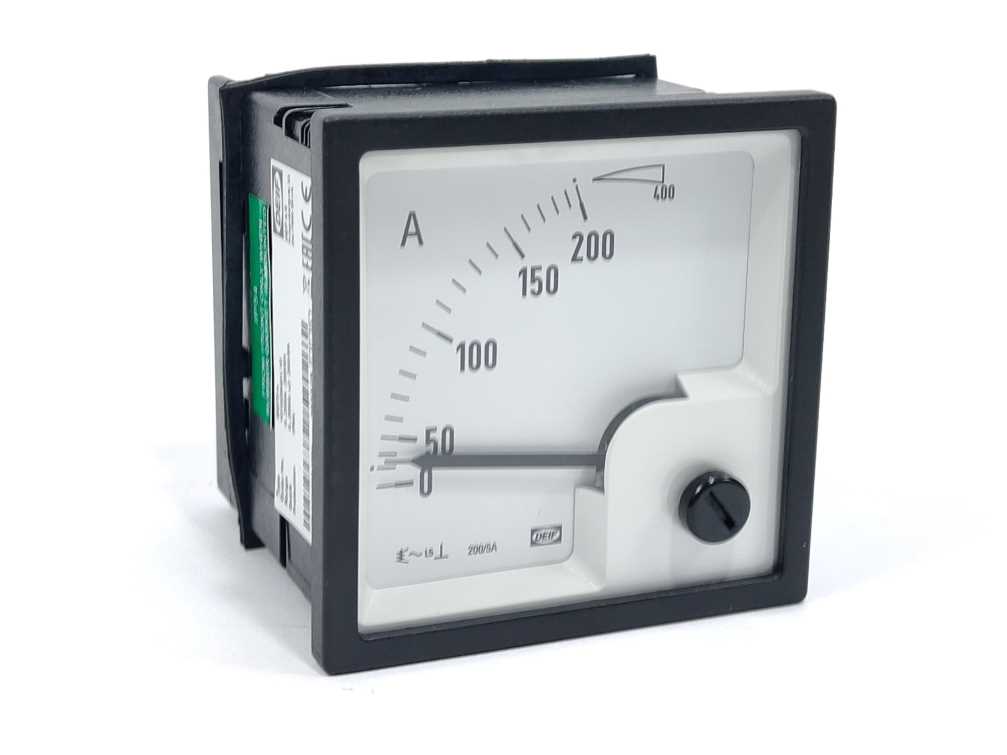 Deif EQ72-X 5/10A (90°) Ammeter. Scale 0-200A