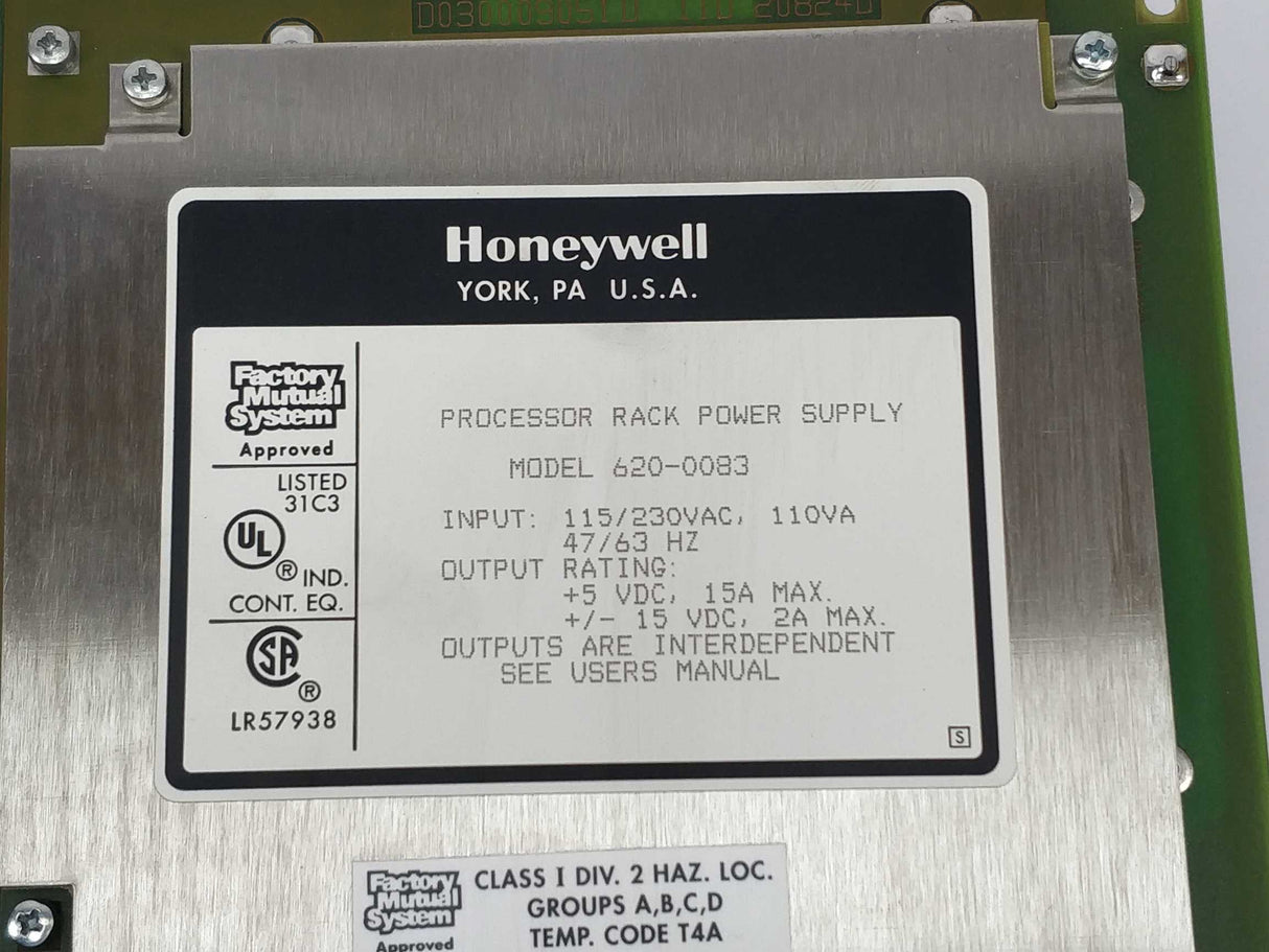 Honeywell 620-0083 Processor rack power supply