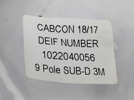 Deif 1022040056 9 Pole SUB-D Display cable 3 m