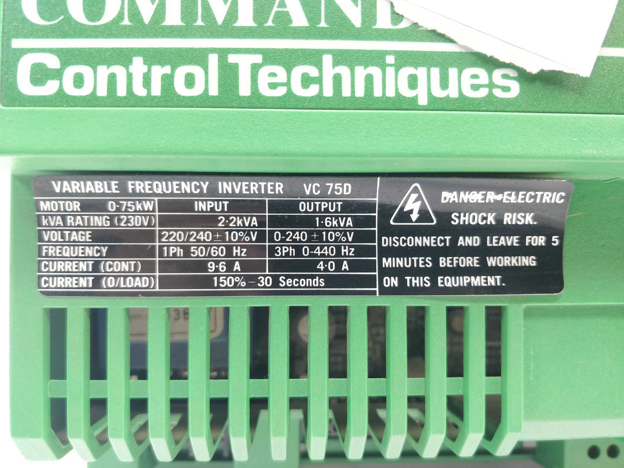 Control Techniques VC 75D Commander VC 75 Frequency Inverter