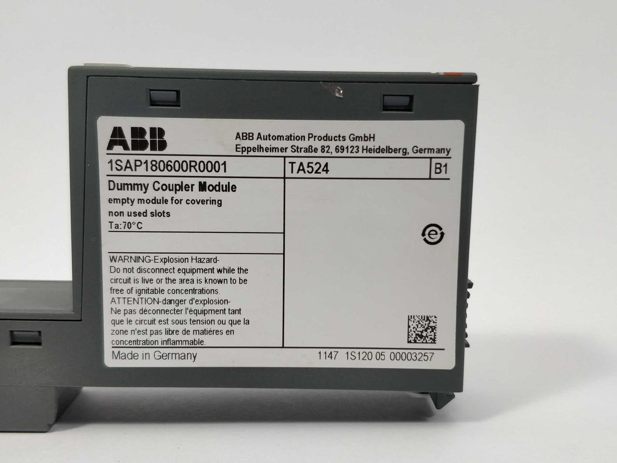 ABB 1SAP180600R0001 Dummy Coupler Module TA524, B1