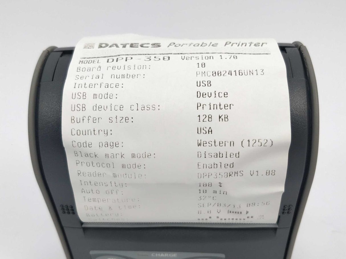 Datecs DPP-350 ESC/POS thermal printer ver. 1.70