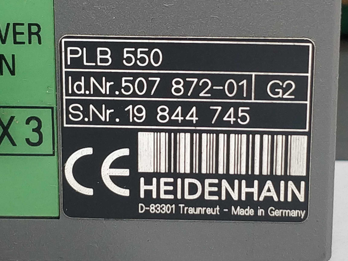 HEIDENHAIN 507 872-01 G2 PLB 550 Rack