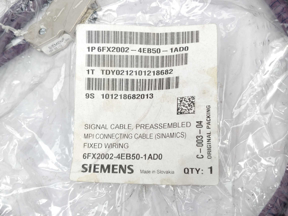 Siemens 6FX2002-4EB50-1AD0 Signal MPI Bus Cable 5m