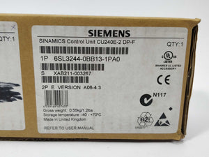 Siemens 6SL3244-0BB13-1PA0 Control unit CU240E-2 DP-F ver.A06-4.3