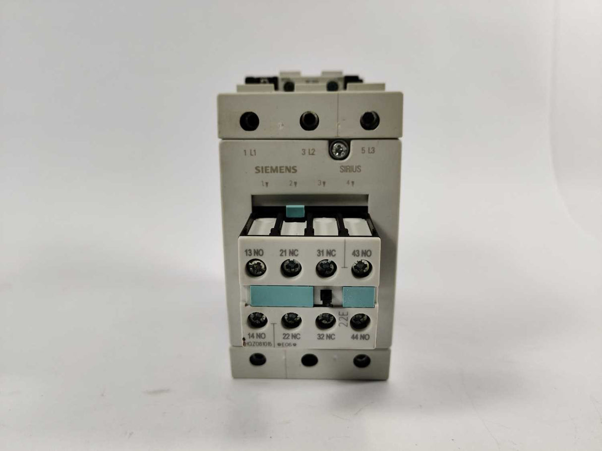 Siemens 3RT1044-1BB44 Power Contactor with 3RH1921-1HA22