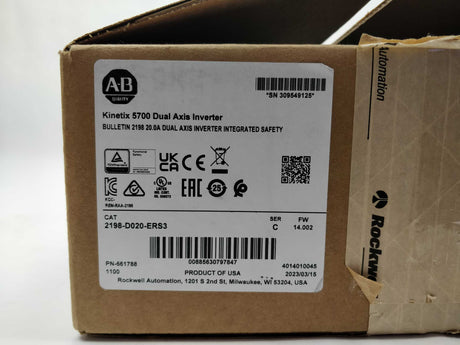 AB 2198-D020-ERS3 Kinetix 5700 Dual Axis Inverter Ser. C FW: 14.002