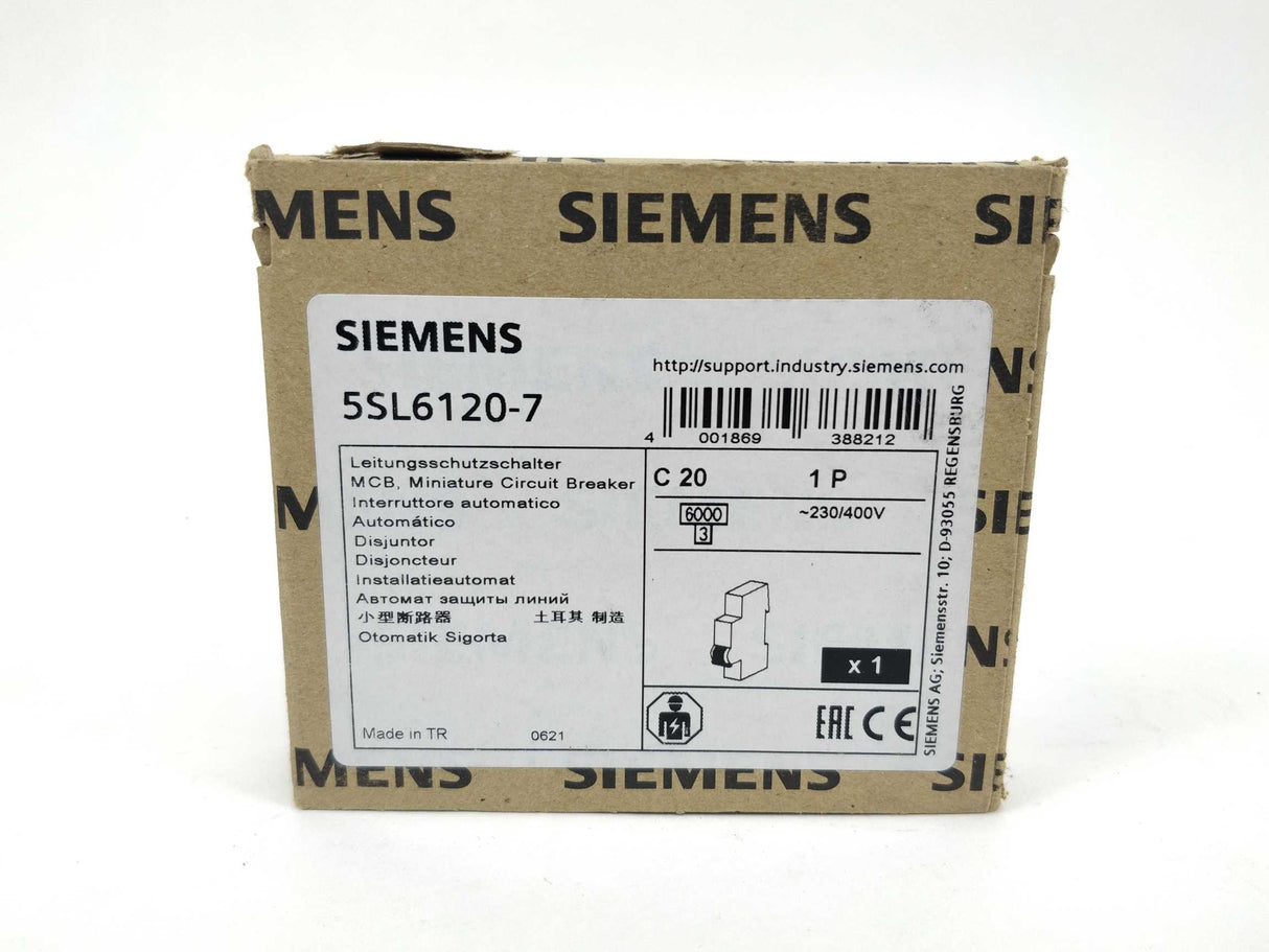 Siemens 5SL6120-7 Miniature circuit breaker 230/400V C20